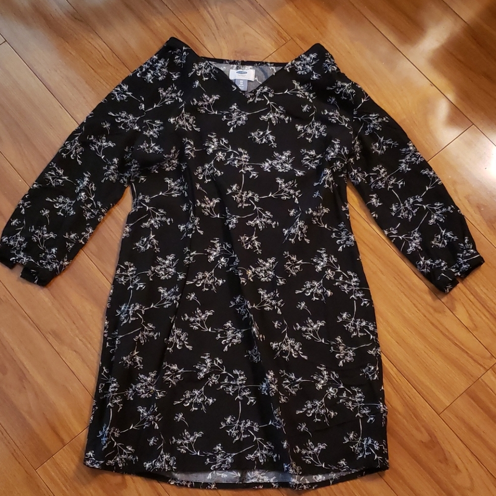 Black and white floral dress
